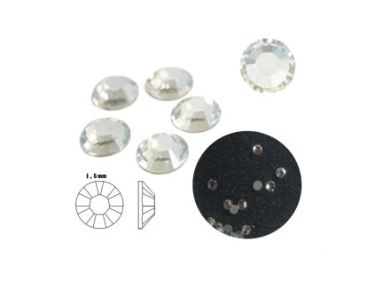 kamínky Swarovski kamínek na zdobení nehtů - krystal 1,5mm - 100 ks