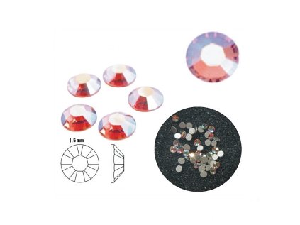 kamínky Swarovski kamínek na zdobení nehtů - krystal duhový 1,5mm - 100 ks