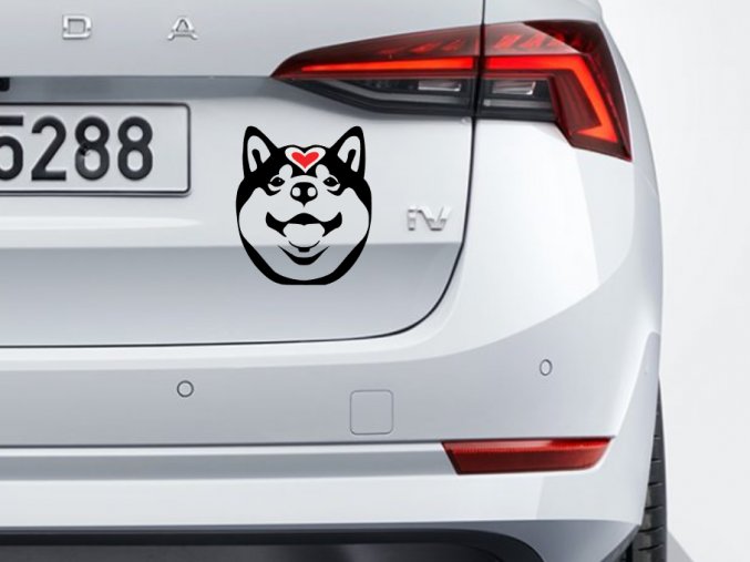 shiba inu love samolepka na auto