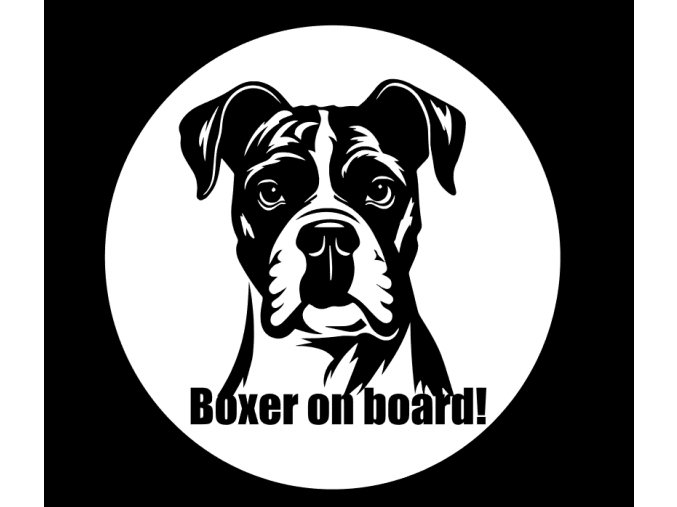 Boxer on board white bílá samolekpa baxera