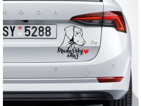 madarský ohař 1 samolepka na černá