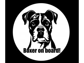 Boxer on board white bílá samolekpa baxera