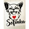 samolepka čivava s jménem