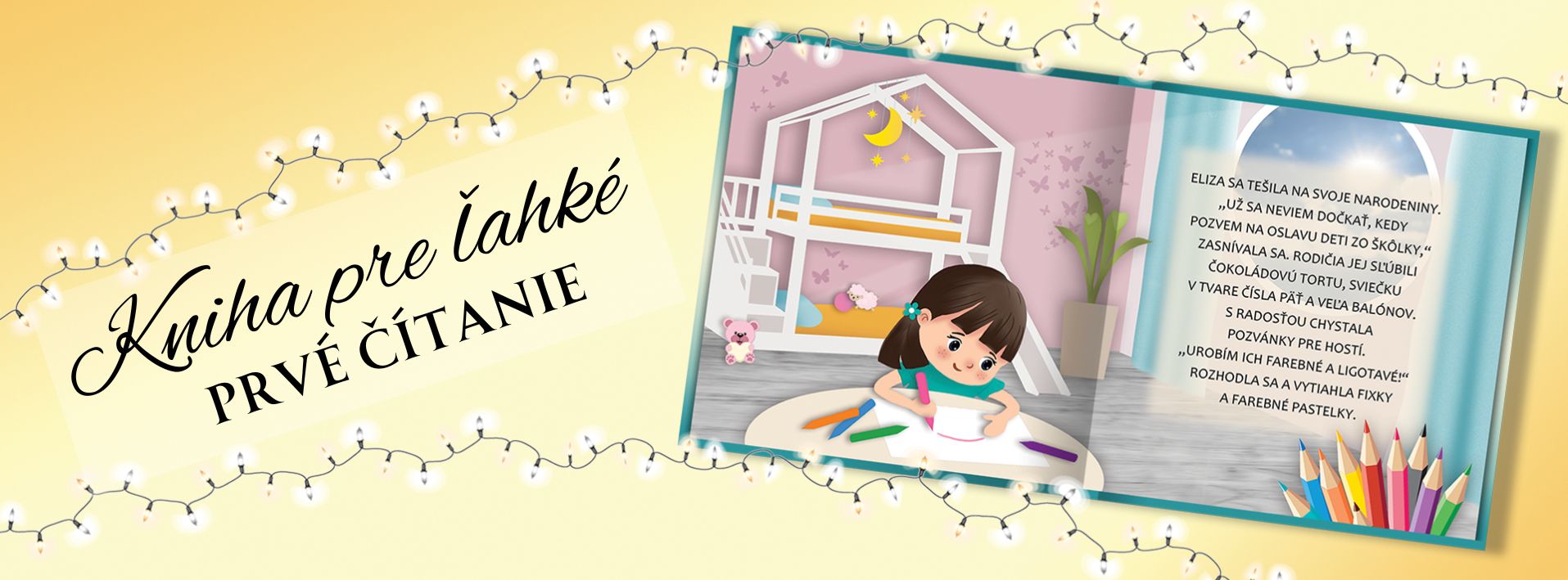 Kniha pre deti o oslave narodenín na ľahké prvé čítanie