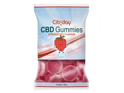 CBD gumove bonbony jahoda