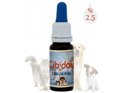 CBD olej pro psy a zvířata, 2.5%, 10ml