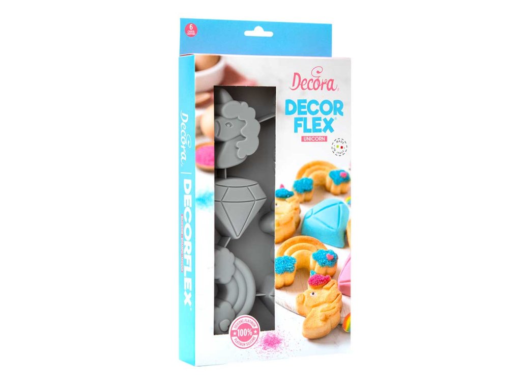 Silikonová forma Magic Unicorn – duha, jednorožec, diamant Decora