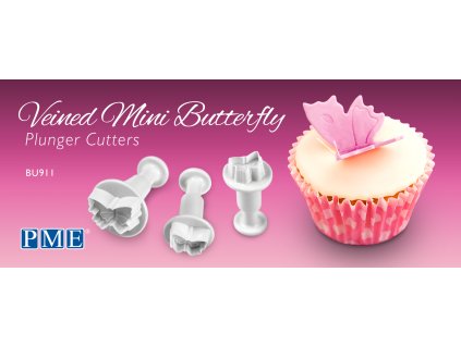 Veined Mini Butterfly PME SML Mini Butterfly Plunger Set3 Cutters Plungers Cutters Novelty Cutters Seasonal Christmas Seasonal Christmas