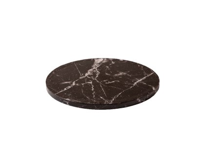 Kulatá dortová podložka černý mramor 20 cm  v. 1,2 cm