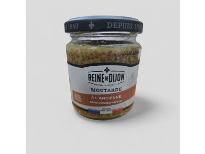 Pravá francouzská hrubozrnná hořčice  Reine de Dijon 190g