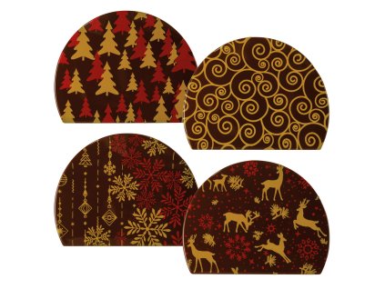 Hořké čokoládové konce polena – vánoční dekorace | 4 ks | různé druhy