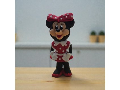 Minnie Mouse – jedlá cukrová figurka na dort, 3D (8,5 cm)