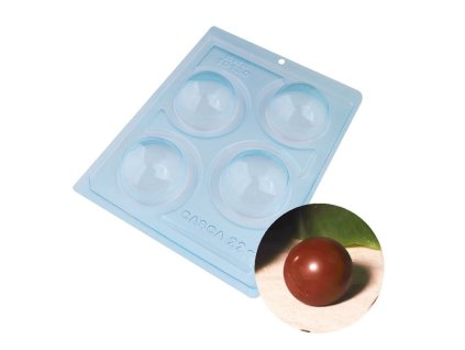3 part half sphere chocolate mold 6 cm