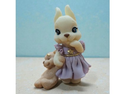 Figurka na dorty – 3D čokoládový zajíček 10 cm (ruční výroba)