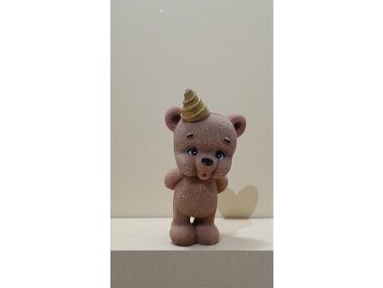 3D čokoládová figurka medvídek oslavenec (8 cm) – Ruční výroba