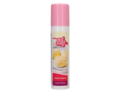 Sametový sprej na dorty krémově bílý (Velvet Spray) 100 ml FunCakes