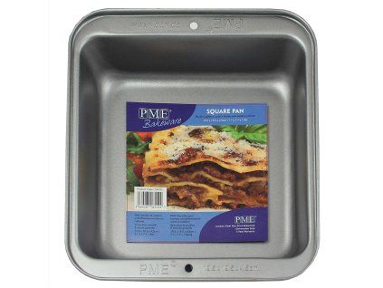 CSB103 PME Carbon Steel Non Stick Square Pan 8 x 1.8 Inch Deep Bakeware Nonstick Basic Pans