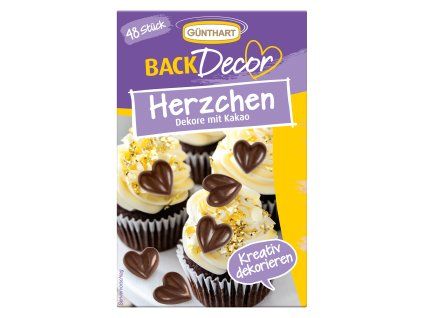Čokoládová dekorace srdíčka (12 ks) – Günthart Backdecor