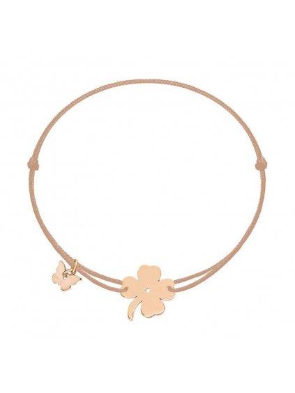 Lucky Clover bracelet rosegold plated on mocha 700x