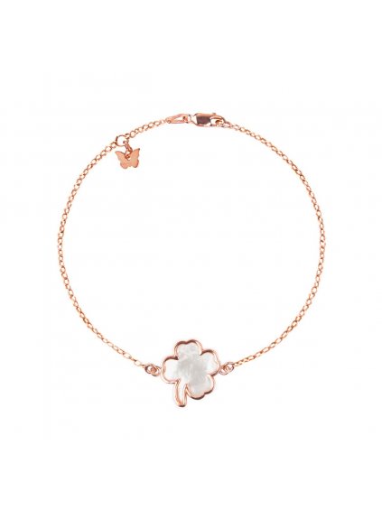 NÁRAMOK STERLING SILVER MOP CLOVER ROSE GOLD