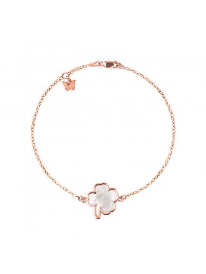 NÁRAMOK STERLING SILVER MOTHER OF PEARL CLOVER ROSE GOLD