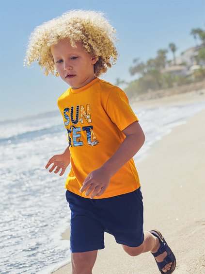 Chlapecká souprava dvou triček a šortek Mayoral (Barva Bílá, Velikost 134)