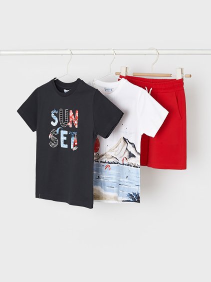 Chlapecká souprava dvou triček a šortek Mayoral (Velikost 122)