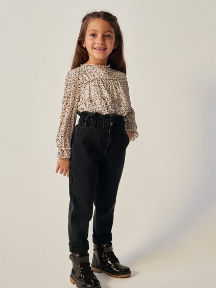 Dívčí černé džíny s vysokým pasem Mayoral