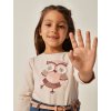 Dívčí triko s dlouhým rukávem a vyšívanou sovou Mayoral