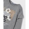 Dívči triko s potiskem a ozdobnými rukávy Mayoral (Barva Šedá, Velikost 128)
