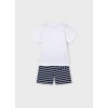 Chlapecký set trička a kraťasů Mayoral (Barva Bílá; Modrá, Velikost 104)