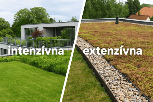 Rozdelenie vegetačných striech: Intenzívne vs. extenzívne