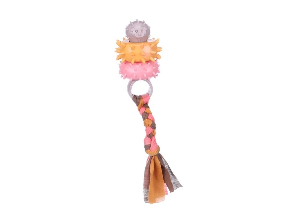 Hračka FLAMINGO guma TPR - Puppy Bunty kroužky s uzlem 20x5,7x5,7cm