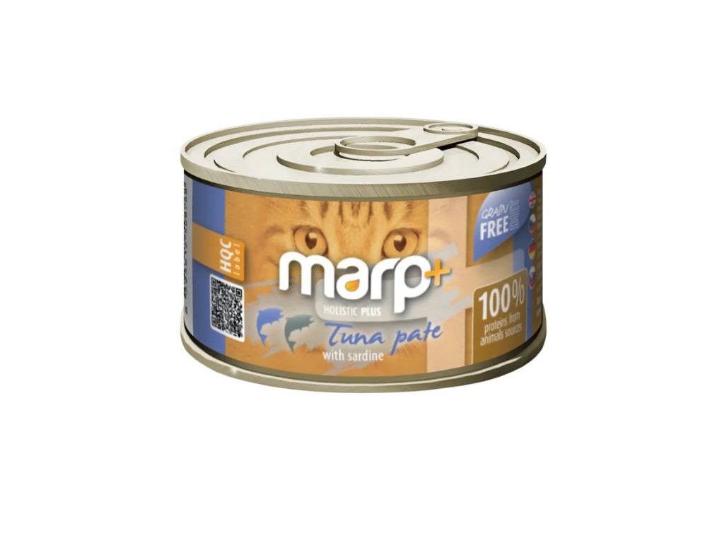 Konzerva MARP Cat Holistic Plus tuňákové paté se sardinkami 70g
