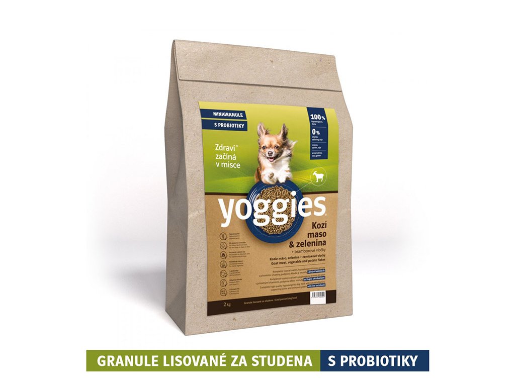 YOGGIES Minigranule kozí maso & zelenina 2kg