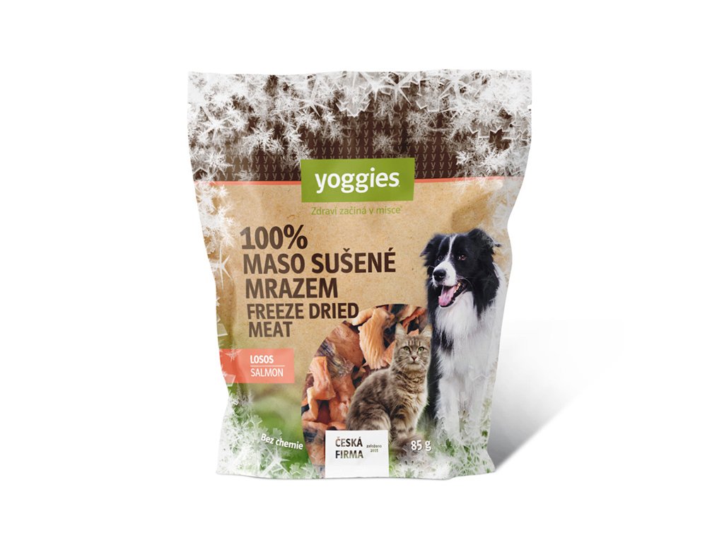 YOGGIES 100% maso sušené mrazem - maso z lososa 85g