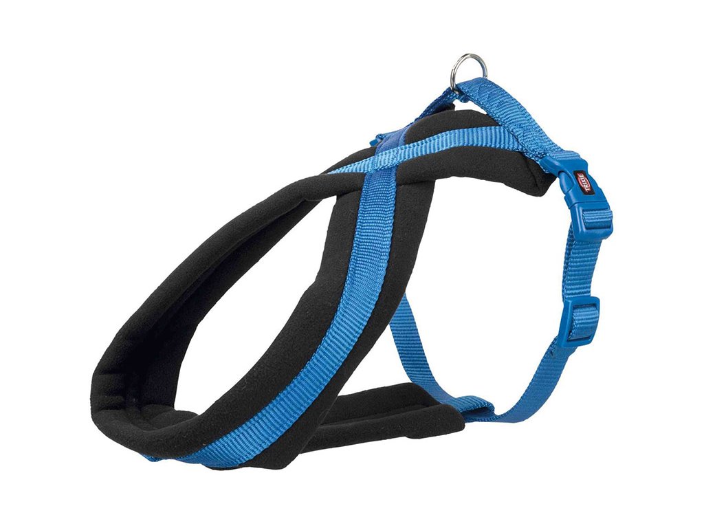 Postroj TRIXIE Premium podšitý královská modrá (S) 2x35-65cm
