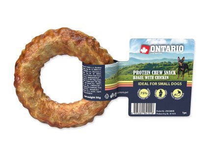 ONTARIO Small Dogs Protein Chew Snack Bagel with Chicken 8,9cm