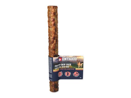 ONTARIO Large Dogs Protein Chew Snack Large Roll with Beef 25,4cm