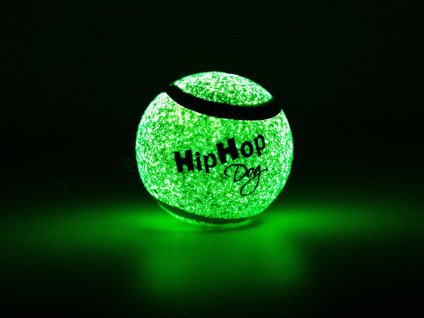 Hračka HIPHOP neon - tenisový míč svítící ve tmě 6,5cm