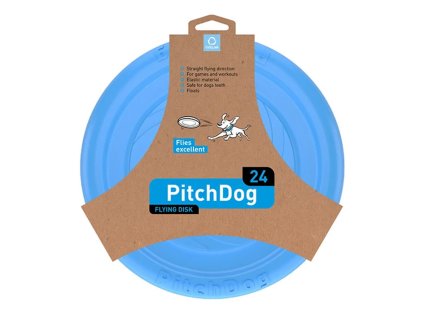 Hračka PITCHDOG guma -  létající disk modrý 24cm