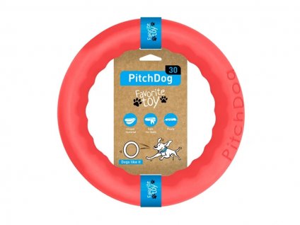 Hračka PITCHDOG guma - tréninkový kruh růžový (S) 17cm