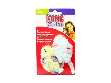 Hračka pro koťata KONG myš s catnipem 2ks 6cm (MIX BAREV)