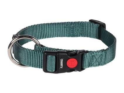 Obojek FLAMINGO Ziggi tmavě zelený (M) 40-55x2cm