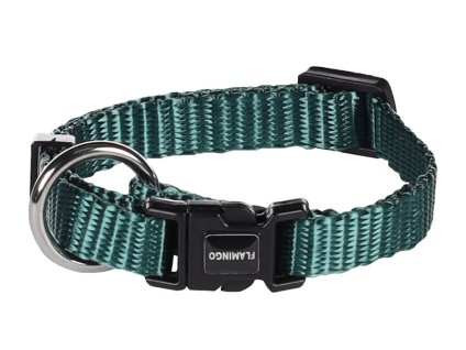 Obojek FLAMINGO Ziggi tmavě zelený (XXS) 15-25x1cm