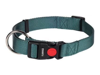 Obojek FLAMINGO Ziggi tmavě zelený (L) 45-65x2,5cm