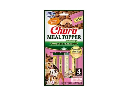 INABA Churu Dog Meal Topper kuře a losos 4x14g