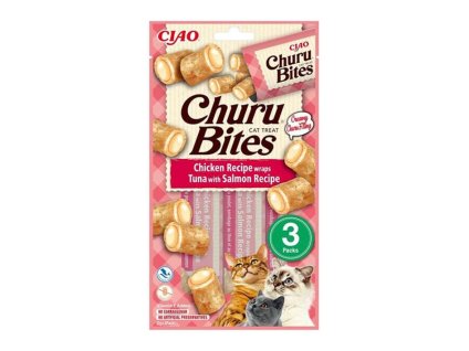 CIAO Churu Cat Bites Snack kuře,tuňák a losos 3x10g