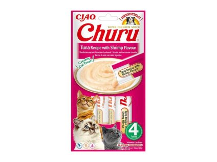 CIAO Churu Cat Snack tuňák s krevetovou příchutí 4x14g
