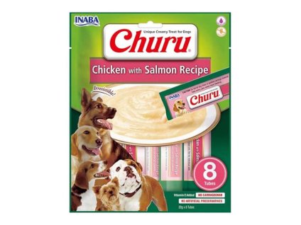 INABA Churu Dog Snack kuře & losos 8x20g